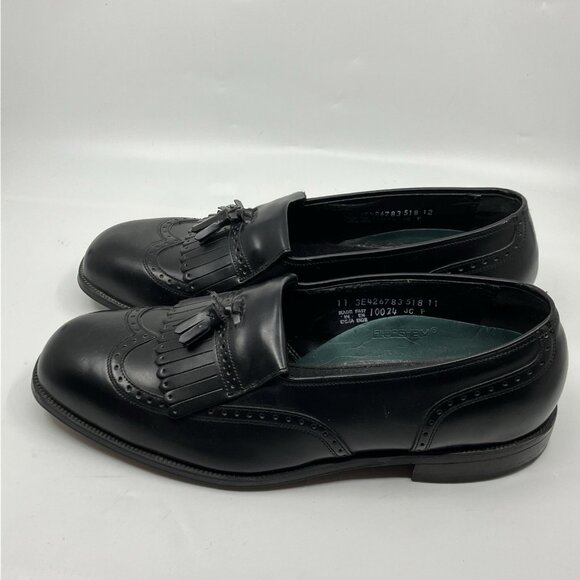 FLS Florsheim Wingtip Black Leather Shoes Mens Size 11 Oxford Tassels Loafers - Picture 4 of 10
